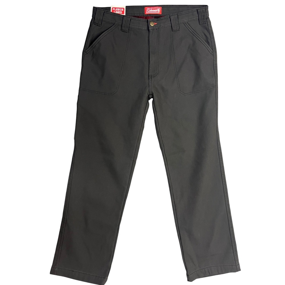 Coleman Fleece Lined Utility Work Pants Men 34x32 Phantom Gray New Cargo Canvas